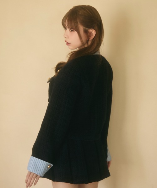 TITTY&CO.（ティティーアンドコー）の「ツイードジャケット＆スカート セットアップ（セットアップ・レディース・ネイビー/ブラック・FREE）」の10枚目の写真
