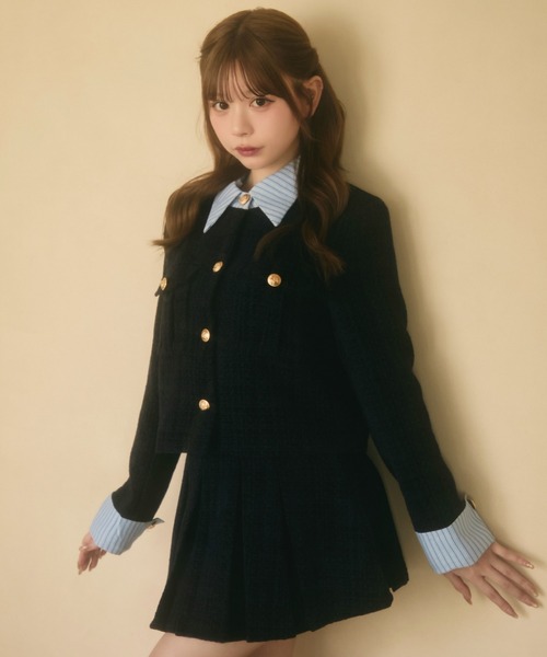 TITTY&CO.（ティティーアンドコー）の「ツイードジャケット＆スカート セットアップ（セットアップ・レディース・ネイビー/ブラック・FREE）」の11枚目の写真