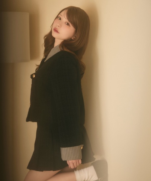 TITTY&CO.（ティティーアンドコー）の「ツイードジャケット＆スカート セットアップ（セットアップ・レディース・ネイビー/ブラック・FREE）」の13枚目の写真