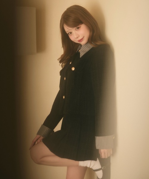 TITTY&CO.（ティティーアンドコー）の「ツイードジャケット＆スカート セットアップ（セットアップ・レディース・ネイビー/ブラック・FREE）」の16枚目の写真