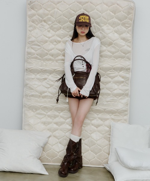 DTYYPE（ドタイプ）の「ヴィンテージ風ハンドバッグ（ハンドバッグ・レディース・ブラウン/ピンク/ブラック・FREE）」の6枚目の写真