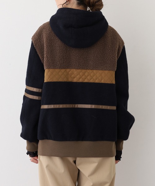 A.N.L（エーエヌエル　レーベル）の「A.N.L フード付き軽量ブルゾン（ブルゾン・レディース・ベージュ/ネイビー・38）」の5枚目の写真