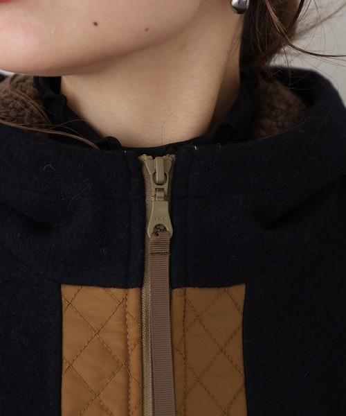 A.N.L（エーエヌエル　レーベル）の「A.N.L フード付き軽量ブルゾン（ブルゾン・レディース・ベージュ/ネイビー・38）」の6枚目の写真