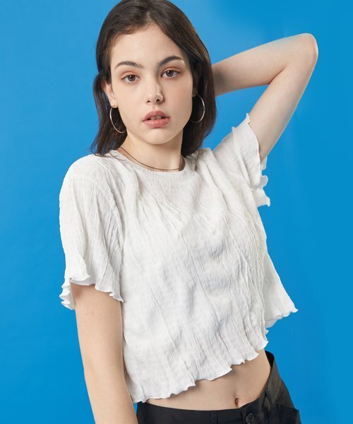 KOLEAT（コレット）の「夏クーリングマモンクロップ無地半袖Tシャツ[ホワイト]（Tシャツ/カットソー・レディース・その他・FREE）」の4枚目の写真