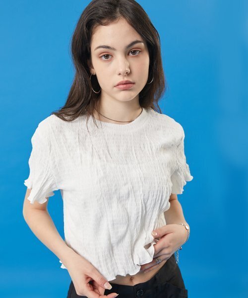 KOLEAT（コレット）の「夏クーリングマモンクロップ無地半袖Tシャツ[ホワイト]（Tシャツ/カットソー・レディース・その他・FREE）」の6枚目の写真