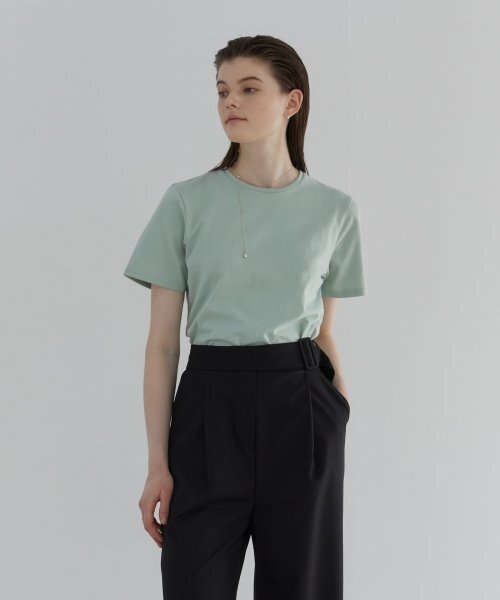MODERNABLE(モダンエイブル)の「ロゴコットンベーシックTシャツ - グリーン(Tシャツ/カットソー・レディース・その他・SMALL/MEDIUM)」の1枚目の写真