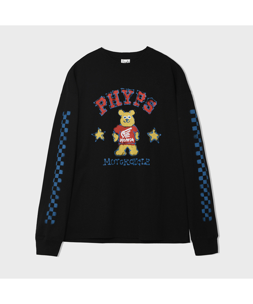PHYSICAL DEPARTMENT(フィジカル デパートメント)の「ベアモーターサイクルロングスリーブ_ブラック(Tシャツ/カットソー・レディース・その他・SMALL/MEDIUM/LARGE/X-LARGE)」の1枚目の写真