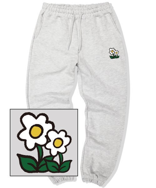 TRIPSHION(トリップション)の「DOUBLE FLOWER LOGO ジョガースウェットパンツ - ホワイト(スウェットパンツ・メンズ・その他・LARGE/MEDIUM/X-LARGE)」の1枚目の写真