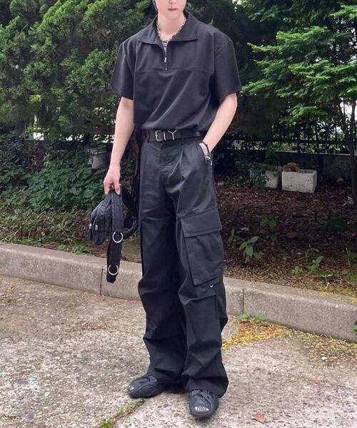 ACHA(アチャ)の「ワッフルハイネック半袖 _ ブラック(ポロシャツ・レディース・その他・LARGE/MEDIUM)」の6枚目の写真