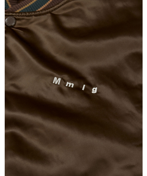 [Mmlg] CPC SATIN VARSITY JACKET (BROWN)