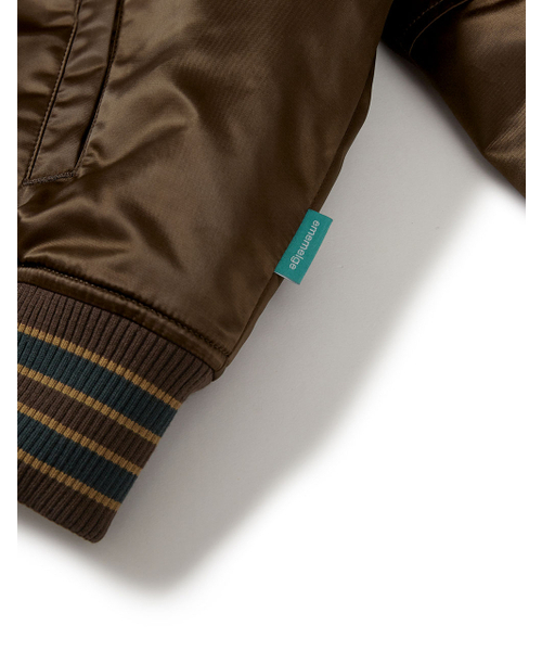 [Mmlg] CPC SATIN VARSITY JACKET (BROWN)