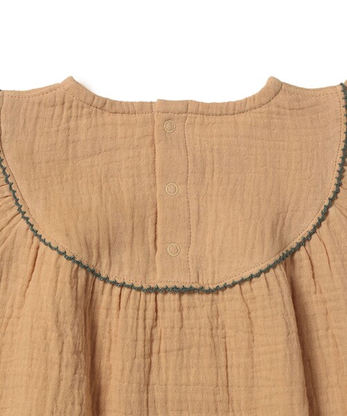 こども ビームス（コドモビームス）の「ベビー モスリン フリル ロンパース 2026SS（70～80cm）（ロンパース・キッズ・ベージュ/ミント・80/70）」の5枚目の写真