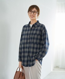 ぼかし織りチェック柄シャツ