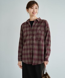 ぼかし織りチェック柄シャツ