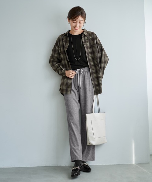 STYLE DELI(スタイルデリ)の「ぼかし織りチェック柄シャツ(シャツ/ブラウス・レディース・ブラウン/ダークブルー/ワインレッド・FREE)」の22枚目の写真