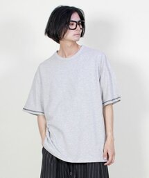 オーバーサイズ 半袖 スティッチポイントTシャツ グレー