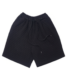 VINTAGE DIA-QUILTING WIDE 1/2 PANTS (Black)
