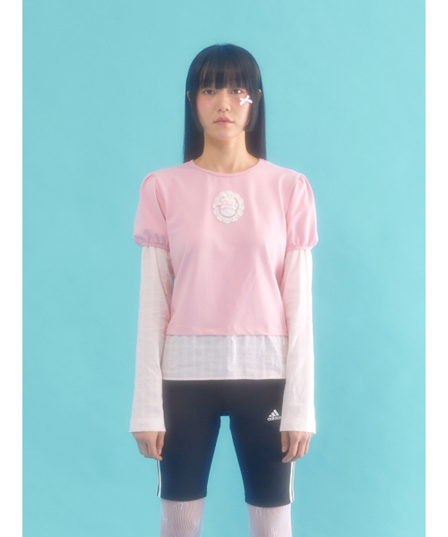 NEFNEF(ネフネフ)の「レイヤードパフトップ_ピンク(Tシャツ/カットソー・レディース・その他・FREE)」の5枚目の写真