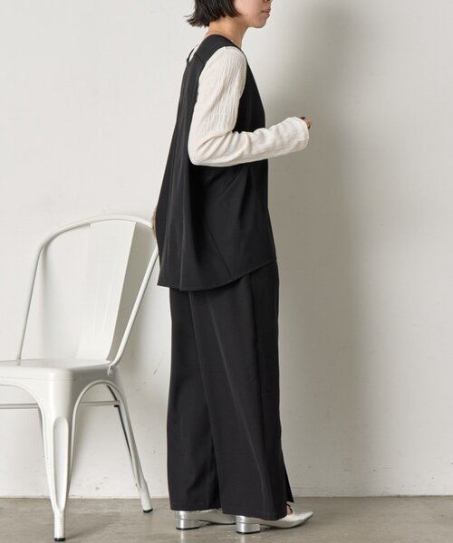 Jena espace merveilleux(ジェナ エスパスメルヴェイユ)の「【セレモニー/低身長サイズ】トロミベストセットアップ(パンツドレス・レディース・ブラック/ライトグレー・FREE)」の9枚目の写真