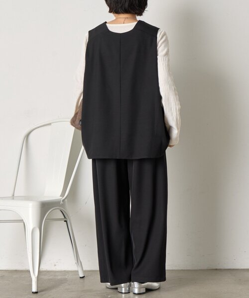 Jena espace merveilleux(ジェナ エスパスメルヴェイユ)の「【セレモニー/低身長サイズ】トロミベストセットアップ(パンツドレス・レディース・ブラック/ライトグレー・FREE)」の10枚目の写真