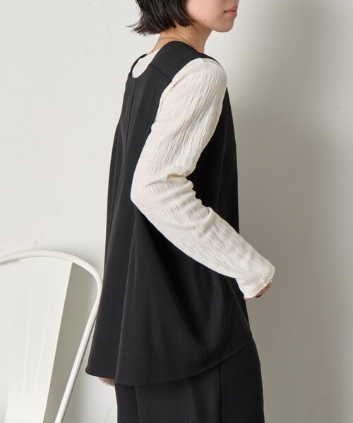 Jena espace merveilleux(ジェナ エスパスメルヴェイユ)の「【セレモニー/低身長サイズ】トロミベストセットアップ(パンツドレス・レディース・ブラック/ライトグレー・FREE)」の13枚目の写真
