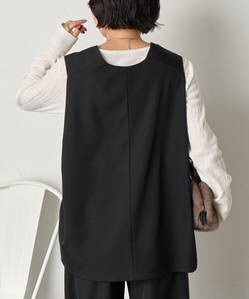 Jena espace merveilleux(ジェナ エスパスメルヴェイユ)の「【セレモニー/低身長サイズ】トロミベストセットアップ(パンツドレス・レディース・ブラック/ライトグレー・FREE)」の14枚目の写真