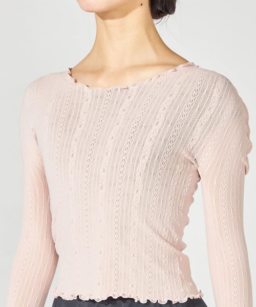 Chacott（チャコット）の「【ノーソーイングニット】メロウニットトップ（ニット/セーター・レディース・ピンク/ブラック・M）」の7枚目の写真