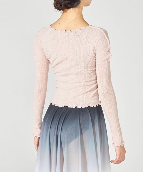 Chacott（チャコット）の「【ノーソーイングニット】メロウニットトップ（ニット/セーター・レディース・ピンク/ブラック・M）」の9枚目の写真