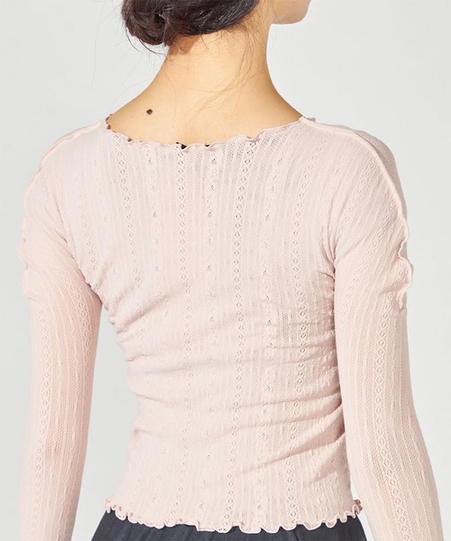 Chacott（チャコット）の「【ノーソーイングニット】メロウニットトップ（ニット/セーター・レディース・ピンク/ブラック・M）」の10枚目の写真