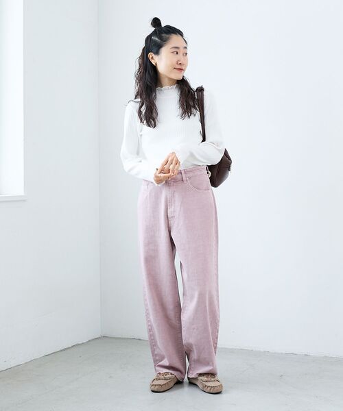 le.coeur blanc（ルクールブラン）の「カラーカツラギカーブパンツ（その他パンツ・レディース・ベージュ/ライトグレー/ピンク・36/38）」の12枚目の写真