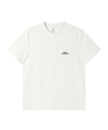 ポケット刺繍Tシャツ_ホワイト
