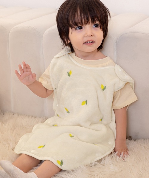 2WAYでパンツにもなる】ふわぽかボア×ガーゼスリーパー キッズ ベビー
