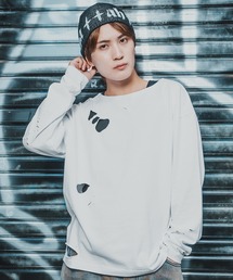 【SIDEWAYSTANCE】無地長袖グランジTシャツ