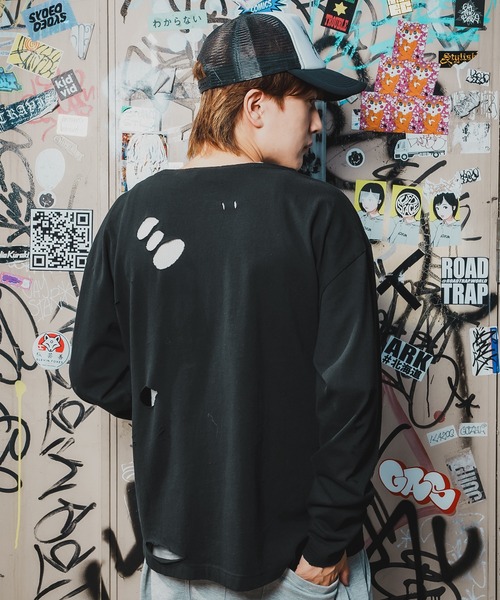 En serio TOKYO(エンソリオトーキョー)の「【SIDEWAYSTANCE】無地長袖グランジTシャツ(Tシャツ/カットソー・メンズ・ブラック系/ホワイト/ブラック/ブラウン系・MEDIUM/LARGE/X-LARGE/SMALL)」の6枚目の写真