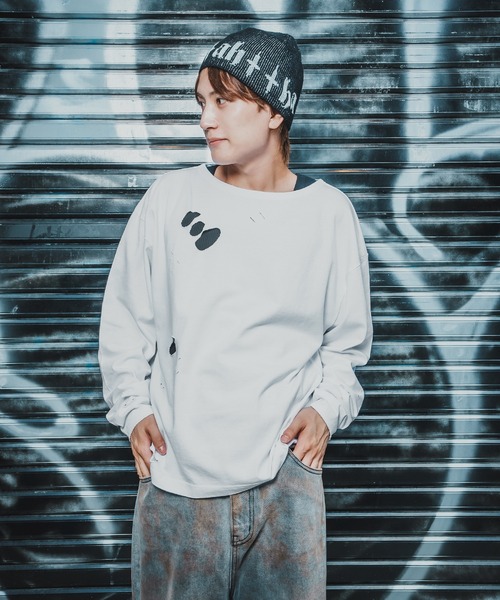 En serio TOKYO(エンソリオトーキョー)の「【SIDEWAYSTANCE】無地長袖グランジTシャツ(Tシャツ/カットソー・メンズ・ブラック系/ホワイト/ブラック/ブラウン系・MEDIUM/LARGE/X-LARGE/SMALL)」の8枚目の写真
