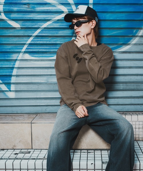 En serio TOKYO(エンソリオトーキョー)の「【SIDEWAYSTANCE】無地長袖グランジTシャツ(Tシャツ/カットソー・メンズ・ブラック系/ホワイト/ブラック/ブラウン系・MEDIUM/LARGE/X-LARGE/SMALL)」の15枚目の写真