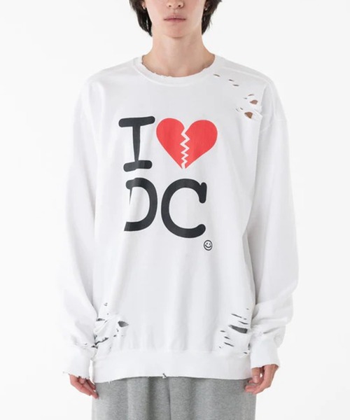 STUDIOUS（ステュディオス）の「【DISCOVERED】I BROKEN HEART DAMAGE SWEAT（スウェット・メンズ・ホワイト/ブラック・3）」の3枚目の写真