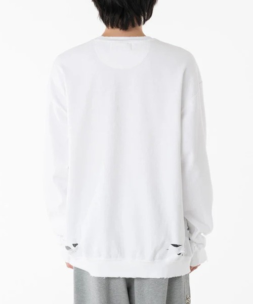 STUDIOUS（ステュディオス）の「【DISCOVERED】I BROKEN HEART DAMAGE SWEAT（スウェット・メンズ・ホワイト/ブラック・3）」の4枚目の写真