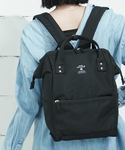 anello GRANDE(アネログランデ)の「"02"≪anello GRANDE≫SPS/エスピーエス 5ポケット/18L 口金リュック(R)(バックパック/リュック・レディース・ライトグレー/ネイビー/ブラック/グレー・ONE SIZE)」の1枚目の写真