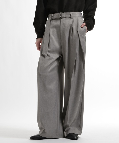 HARE(ハレ)の「【SET UP対応】ウールライクディープタックワイドパンツ(HARE)(スラックス・メンズ・ブルー/グレー/ブラック・SMALL/MEDIUM)」の2枚目の写真
