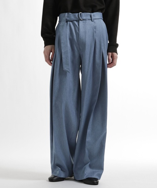 HARE(ハレ)の「【SET UP対応】ウールライクディープタックワイドパンツ(HARE)(スラックス・メンズ・ブルー/グレー/ブラック・SMALL/MEDIUM)」の3枚目の写真