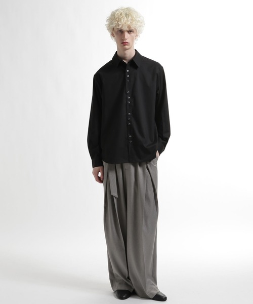 HARE(ハレ)の「【SET UP対応】ウールライクディープタックワイドパンツ(HARE)(スラックス・メンズ・ブルー/グレー/ブラック・SMALL/MEDIUM)」の7枚目の写真