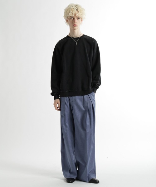 HARE(ハレ)の「【SET UP対応】ウールライクディープタックワイドパンツ(HARE)(スラックス・メンズ・ブルー/グレー/ブラック・SMALL/MEDIUM)」の8枚目の写真