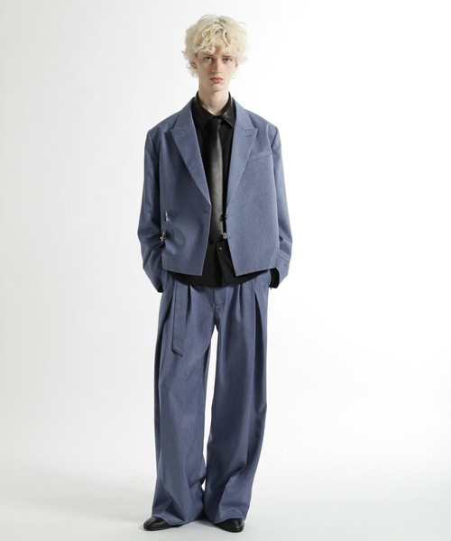 HARE(ハレ)の「【SET UP対応】ウールライクディープタックワイドパンツ(HARE)(スラックス・メンズ・ブルー/グレー/ブラック・SMALL/MEDIUM)」の10枚目の写真