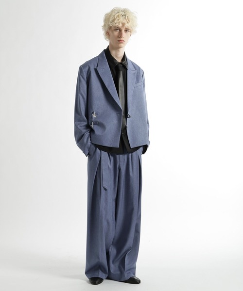 HARE(ハレ)の「【SET UP対応】ウールライクディープタックワイドパンツ(HARE)(スラックス・メンズ・ブルー/グレー/ブラック・SMALL/MEDIUM)」の11枚目の写真