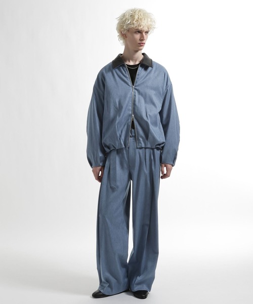 HARE(ハレ)の「【SET UP対応】ウールライクディープタックワイドパンツ(HARE)(スラックス・メンズ・ブルー/グレー/ブラック・SMALL/MEDIUM)」の13枚目の写真