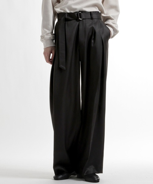 HARE(ハレ)の「【SET UP対応】ウールライクディープタックワイドパンツ(HARE)(スラックス・メンズ・ブルー/グレー/ブラック・SMALL/MEDIUM)」の14枚目の写真