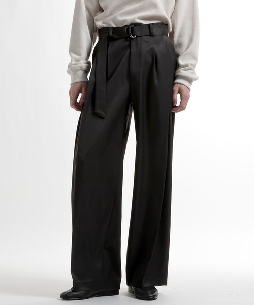 HARE(ハレ)の「【SET UP対応】ウールライクディープタックワイドパンツ(HARE)(スラックス・メンズ・ブルー/グレー/ブラック・SMALL/MEDIUM)」の15枚目の写真