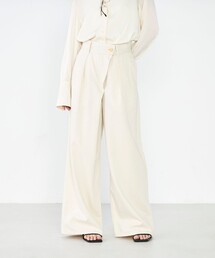 Rie Miller | 【RM denim】リネン混ラップワイドパンツ(その他パンツ)