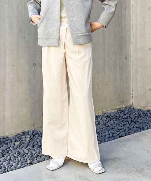 Rie Miller（リエミラー）の「【RM denim】リネン混ラップワイドパンツ（その他パンツ・レディース・キナリ/インディゴブルー・S/L/M）」の15枚目の写真